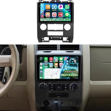 Imagem de [4 + 128 G] Rádio CarPlay para Ford Escape 2008-2012/Mazda Tribute 2007-2012: NHOPEEW 9 polegadas IPS Incell Touchscreen Android Stereo - 5G/WiFi, GPS, BT5.0/EQ, página inicial personalizada + câmera