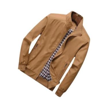 Imagem de Jaqueta Bomber Slim Fit Masculina Moda Casual Casaco Sólido Jaqueta De