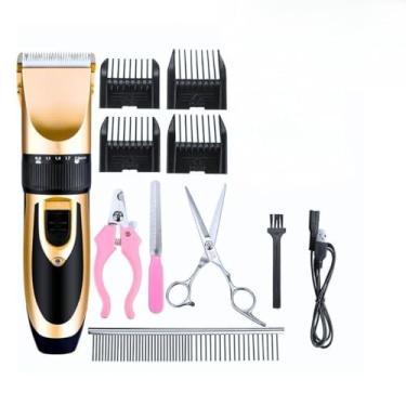 Imagem de Kit Tosar Pet Máquina de Tosa Pet Profissional + Tesoura e Pente Tosador de Pelos Bivolt(KIT 11 PECES)
