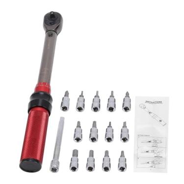 Imagem de Garosa Conjunto de Chave de Torque de 15 Unidades, Tipo de de Unidade de 1/4 de Polegada, Kit de Manutenção de 2,5 a 30 Nm, Com Cabeça de Catraca Reversível de 72 Dentes E Botão de