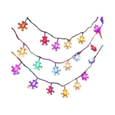 Imagem de Luzes De Cordão LED Em Forma De Floco De Neve Operadas Por Bateria USB