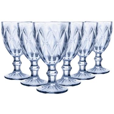 Imagem de Jogo de Taças Luxx Ellegance 330ml 6 und Cristal Blue Vidro Metalizado