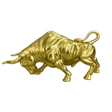 Imagem de Estatueta Touro Wall Street Dourado Casa Escritório