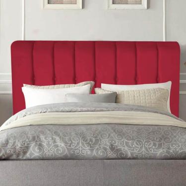 Imagem de Cabeceira Estofada Kiara 160cm Queen Size Box Quarto Corino Vermelho - Gat Magazine