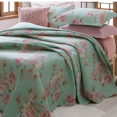 Imagem de Kit Cobre Leito Colcha Queen Boutik Dupla Face - Estampa 57 - 100% Poliéster