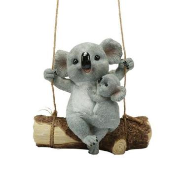 Imagem de Escultura de decoração de jardim: Koala Swing, mãe e bebê - yiweisai