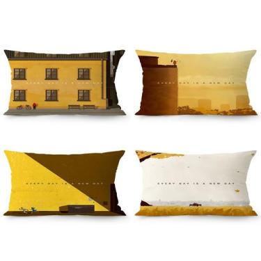 Imagem de Conjunto de fronhas Modern Inspirational Yellow 40x60cm 4 peças - yiwe