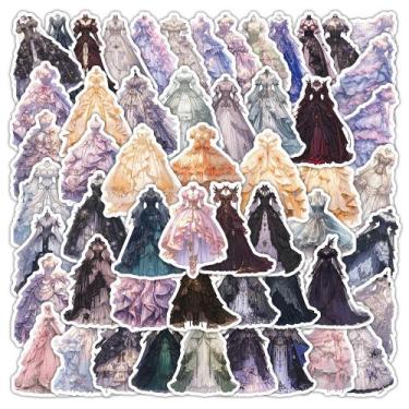 Imagem de Adesivos: vestido de princesa de luxo, 55 peças, vinil, impermeável - 