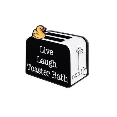 Imagem de Brooch Pins Cartoon Toaster com citação engraçada Live Laugh Toa - yiw