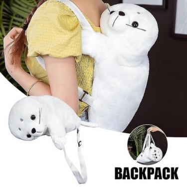 Imagem de Mochila Cute Seal Plush Doll 50 cm supermacia com armazenamento - Gloo