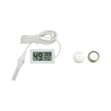 Imagem de Mini termômetro digital LCD com sonda à prova d'água para freezer gela