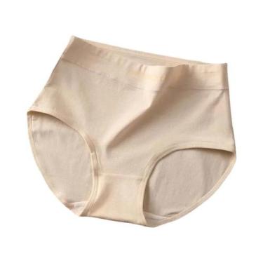 Imagem de Calcinhas De Algodão Sem Costura De Cintura Alta Tamanho Grande 3 Peça