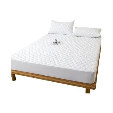 Imagem de Protetor De Colchão Impermeável Cinza E Branco, Tamanhos Único E Duplo