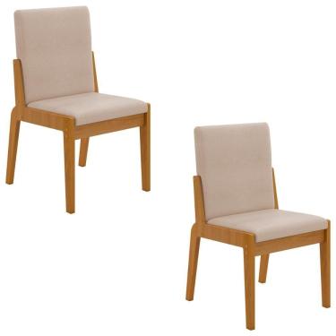 Imagem de Conjunto De 2 Cadeiras Sinfonia Com Estofado Em Linho Naturale/creme Naturale/creme