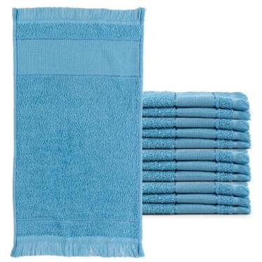 Imagem de Kit 12 Toalhas de Mão Lavabo com Franjinha 23x39cm 100 Algodão - CASA 