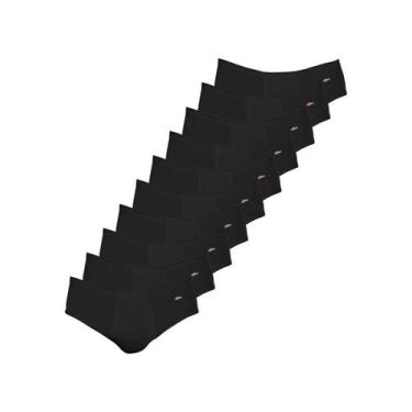 Imagem de Kit com 10 Cuecas Slip Zorba com Abertura 172, Preto, GG
