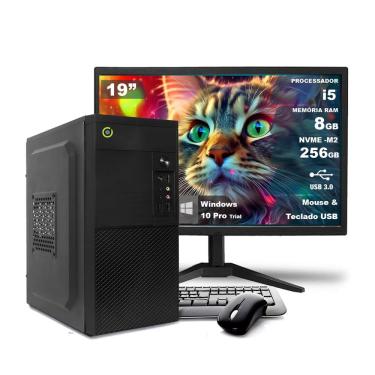 Imagem de Computador On Corp Completo i5 8GB RAM 256GB NVMe Win10 Monitor 19