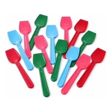 Imagem de Pazinha para Sorvete Colorida 8cm 200 Unidades Plástico Resistente Des
