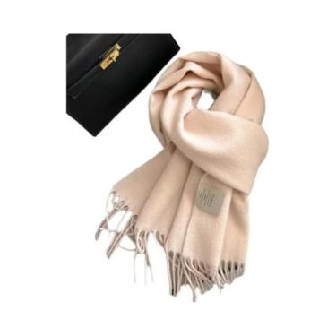 Imagem de Cachecol Feminino Longo De Lã E Caxemira Quente Para Inverno, Xale Sól