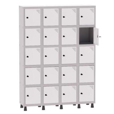 Imagem de Armário Guarda Volume Locker Roupeiro 4 Vãos 20 Portas Aço GRP504/20 C