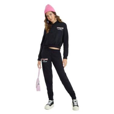 Imagem de Conjunto Infantil Menina Inverno Amora Cropped e Calça em Moletom Pelu