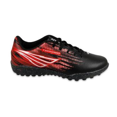 Imagem de Chuteira Futebol Society Penalty Tornado Masculino Preto e Vermelho, 4