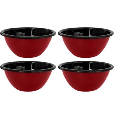 Imagem de Conjunto 4 Tigelas Esmaltadas Ágata 500ml Bowls para Servir Esmaltados