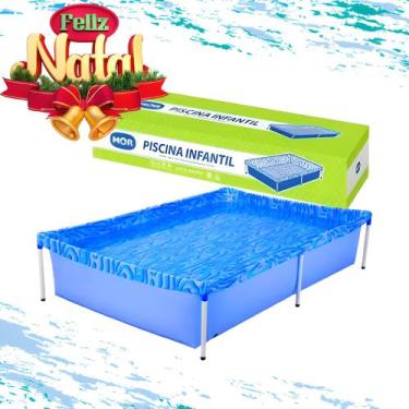Imagem de Piscina Infantil Mor Quadrada Azul C/ Estrutura Metálica PVC 400/1000/