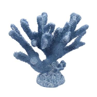 Imagem de Escultura Resina Azul Decorativa Detalhes Únicos Alto Padrão - LUXdéco