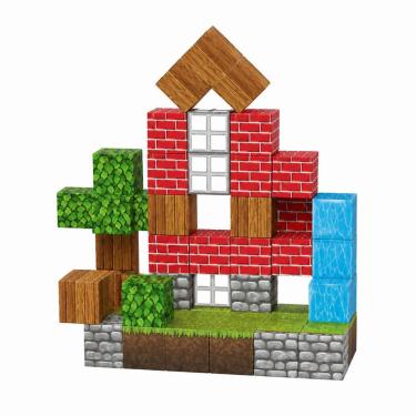 Imagem de Blocos Magnéticos 63 Peças Texturizadas do Universo Pixelado Brinquedo Educativo Infantil Criatividade
