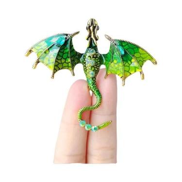 Imagem de Broche De Dragão Com Strass Unissex, Joias De Moda Para Homens E Mulhe