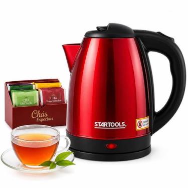Imagem de Chaleira Jarra Elétrica Inox Vermelha 2L Voltagem127 - Startools, 110V
