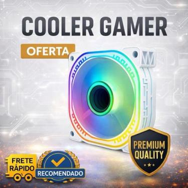 Imagem de Cooler Gamer Branco RGB 120mm Premium Silencioso com Fundo Infinito - 