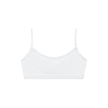Imagem de Top Sutiâ Menina Sem Costura Alça Regulável Kyly, Branco, G