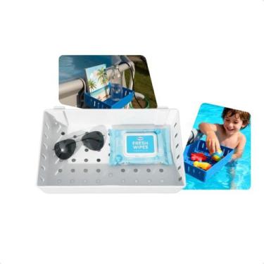 Imagem de Cesto Organizador Para Piscina Infantil Com Suporte De Borda Porta Bri