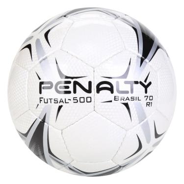 Imagem de Bola Penalty Futsal Brasil 70 R1 X Costurada Reforçada Branco Preto