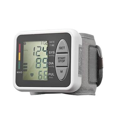 Imagem de Monitor de pressão arterial de pulso Manguito de pressão arterial Esfigmomanômetro eletrônico de pulso Medidor de pressão arterial de tipo de pulso Manguito de pressão arterial automático Medidor de pressão arterial eletrônico inteligente Visor LCD de 2,0 polegadas