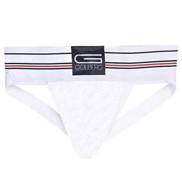 Imagem de GOLBERG G Calcinha Jockstrap masculina – Suporte atlético – Pulseira para adultos e jovens, White (Single Pack), Large (38-42 Inch)