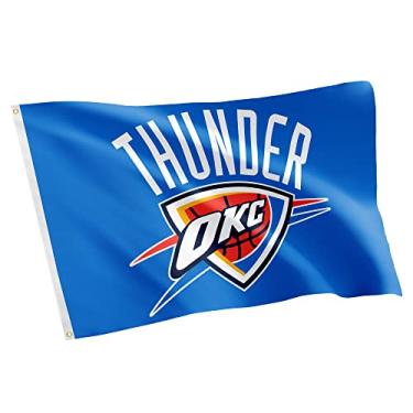 Imagem de Desert Cactus Bandeira de 100% poliéster para uso interno e externo da Oklahoma City Thunder Team NBA National Basketball Association (Bandeira nº 2)