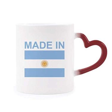 Imagem de Caneca Made In Argentina Country Love Heat Sensitive Caneca vermelha que muda de cor