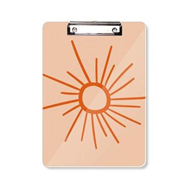 Imagem de Sunshine Pintura à mão Sun Orange Prancheta pasta para escrever placa de apoio A4