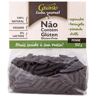 Imagem de Macarrão de Arroz com Espinafre e Berinjela Penne Sem Glúten Casarão 300g