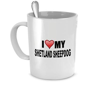 Imagem de Caneca Shetland Sheepdog - I Love My Shetland Sheepdog - Presentes para amantes de cães pastores Shetland - Presentes para amantes de cães