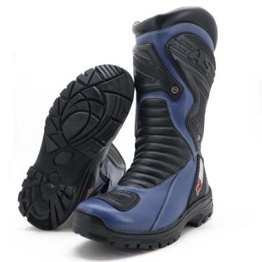 Imagem de Bota motociclista para big trail em couro legítimo semi-impermeável várias cores - Atron Shoes-Masculino
