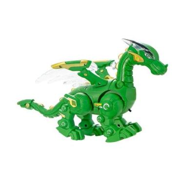 Imagem de Robô Dragão Com Luz Som E Movimento Brinquedo Infantil- Verde - Art Br