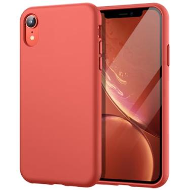 Imagem de JETech Capa de Silicone para iPhone XR 6,1 Polegadas, Case Protetora para Corpo Inteiro com Toque Suave e Sedoso, Capinha à Prova de Choque com Forro de Microfibra (Coral)