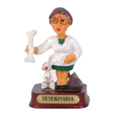 Imagem de Boneco Profissional Veterinária Miniatura Decoração 8cm - Zona Livre