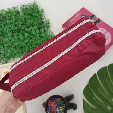 Imagem de Estojo Escolar Duplo Lona - Daterra, Bordô