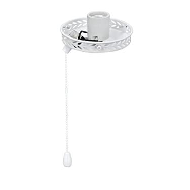 Imagem de Aspen Creative 22001-21, Kit de luz de encaixe de ventilador de teto pintado branco com corrente de tração com diâmetro de 10 cm