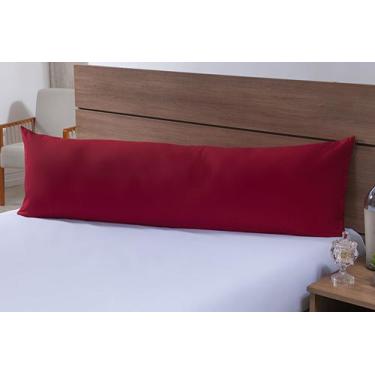 Imagem de Fronha Para Travesseiro de Corpo 1,50mx50cm 100% Algodão 180 Fios Verm